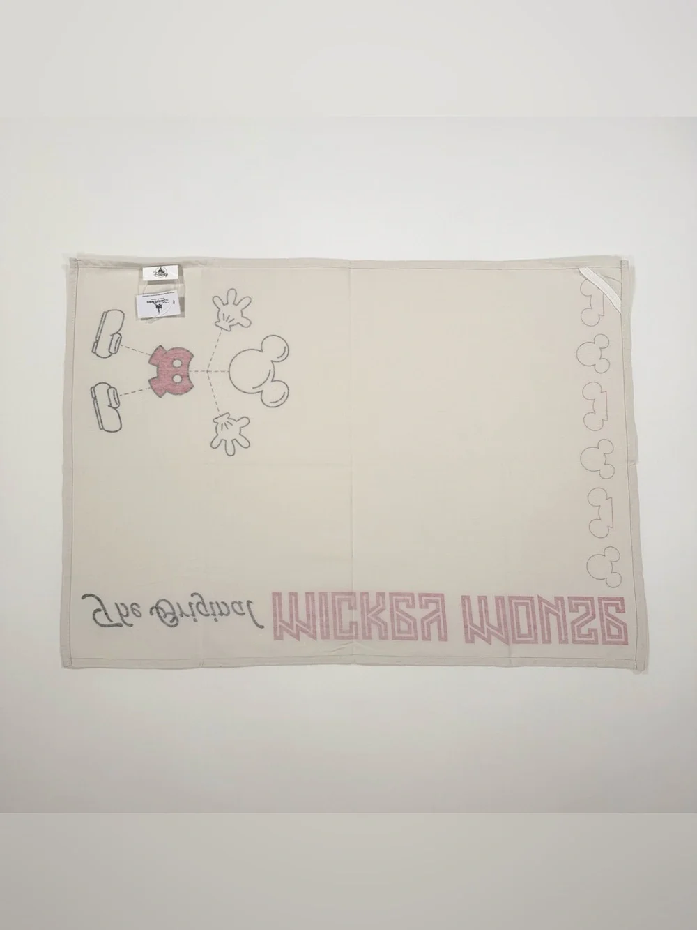 Set of 4 Disney Parks Mickey Mouse Kitchen Dish Towels White Red Cotton NWT